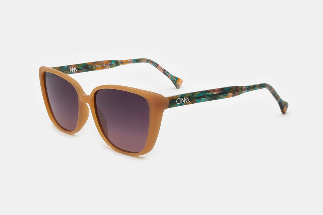 HARMONY 2 SUN MARRON CAFÉ TRANSPARENTE MATE - TRAMA MARRON VERDE AMARILLO MATE / GRIS DEGRADE A AMB